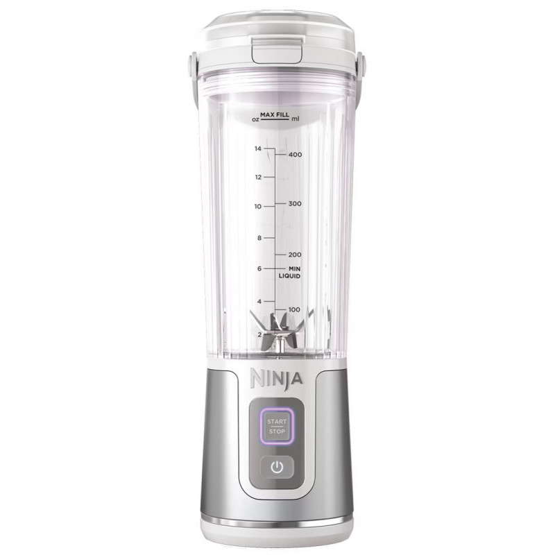 Φορητό μπλέντερ Ninja Blast BC151EUWH, 7,4W, 530 ml, ατσάλινη λεπίδα με 6 λεπίδες, θρυμματισμός πάγου, έως 10 κύκλοι, χωρίς BPA, USB-C, λευκό