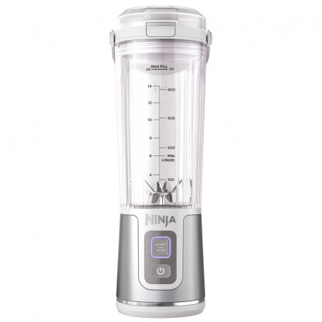 Φορητό μπλέντερ Ninja Blast BC151EUWH, 7,4W, 530 ml, ατσάλινη λεπίδα με 6 λεπίδες, θρυμματισμός πάγου, έως 10 κύκλοι, χωρίς BPA, USB-C, λευκό