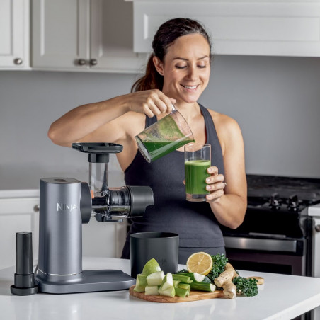 Αποχυμωτής Ninja Cold Press JC151EU, 150W, 700 ml, ψυχρή πρέσα, 2 φίλτρα, χωρίς BPA, αντίστροφη ταχύτητα, Μαύρο/γκρι