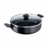 Tefal B5677253 SHAL28LID B LENA SIMPLY CLEAN B, 28 cm, Αντικολλητική επίστρωση τιτανίου, Ένδειξη θερμοκρασίας με θερμοσήμα, Μαύρο