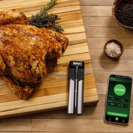 Θερμόμετρο κουζίνας Ninja ProChef WP100EU, Bluetooth, εφαρμογή για κινητά, αισθητήρας θερμοκρασίας εσωτερικού χώρου και περιβάλλοντος, έως 370C, μαύρο/ασημί