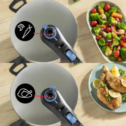 Φούρνος ταχύτητας Tefal P2584301, 4/6 l, 2 λειτουργίες για λαχανικά και κρέας, σύστημα ασφαλείας 5 σημείων, πυθμένας τριπλής στρώσης, επαγωγή, χρώμιο