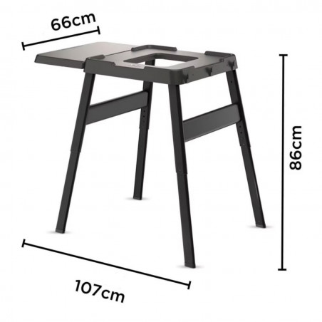 Τραπέζι ψησίματος Ninja Woodfire 4718J800EUUK, 107x86x66 cm, Ρυθμιζόμενο, Πλαϊνή βάση, Μαύρο