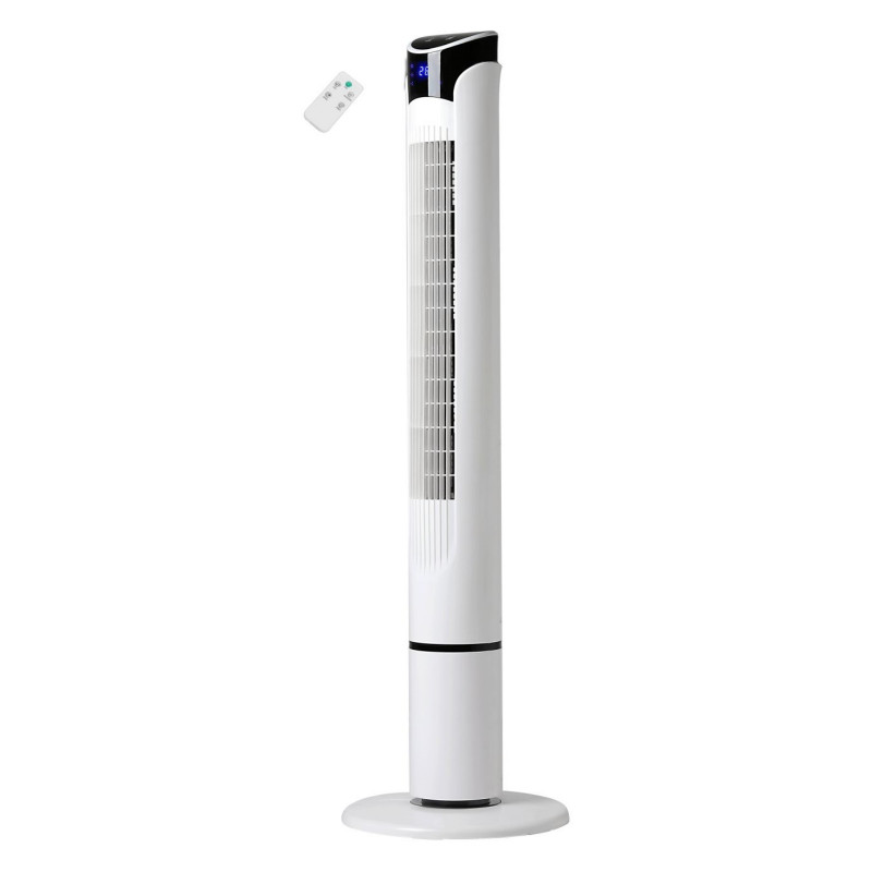 Ανεμιστήρας πύργου Elite ETTF-0332, 45W, 100 cm, Χρονοδιακόπτης, 3 ταχύτητες, Οθόνη LED, Τηλεχειριστήριο, Λευκό