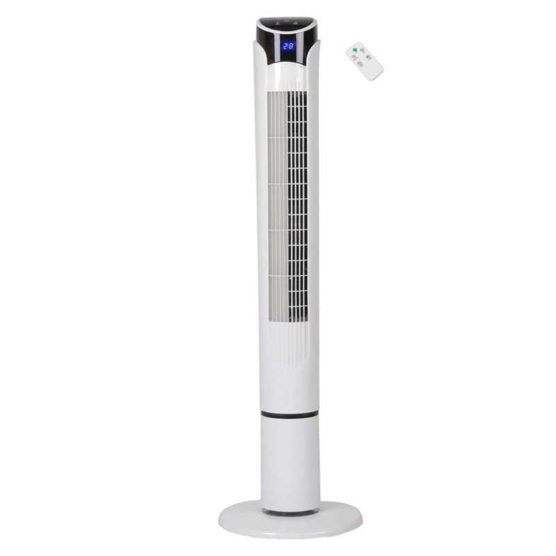 Ανεμιστήρας πύργου Elite ETTF-0332, 45W, 100 cm, Χρονοδιακόπτης, 3 ταχύτητες, Οθόνη LED, Τηλεχειριστήριο, Λευκό