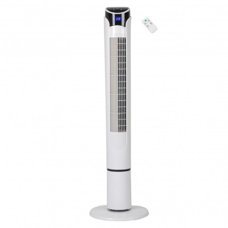 Ανεμιστήρας πύργου Elite ETTF-0332, 45W, 100 cm, Χρονοδιακόπτης, 3 ταχύτητες, Οθόνη LED, Τηλεχειριστήριο, Λευκό