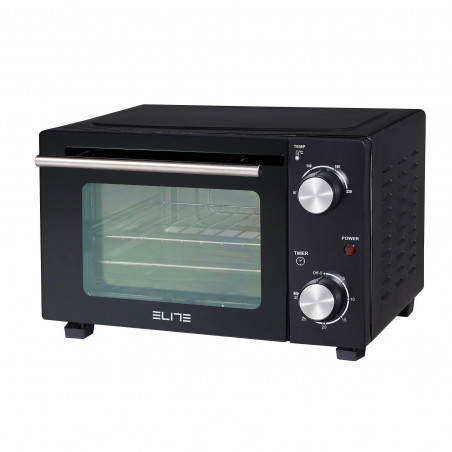 Elite EMO-2510 μίνι φούρνος, 800W, 10 l, 2 θερμαντήρες, 90 έως 230C, χρονοδιακόπτης 30 λεπτών, Μαύρο