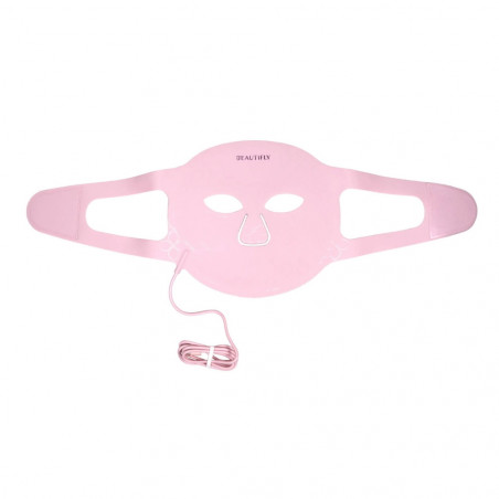 Beautifly Aura Glam Φωτοθεραπευτική μάσκα προσώπου, 220 φώτα LED, αναγέννηση κολλαγόνου και αντιγηραντική δράση, 3 εντάσεις, ψύξη, USB-C, ροζ