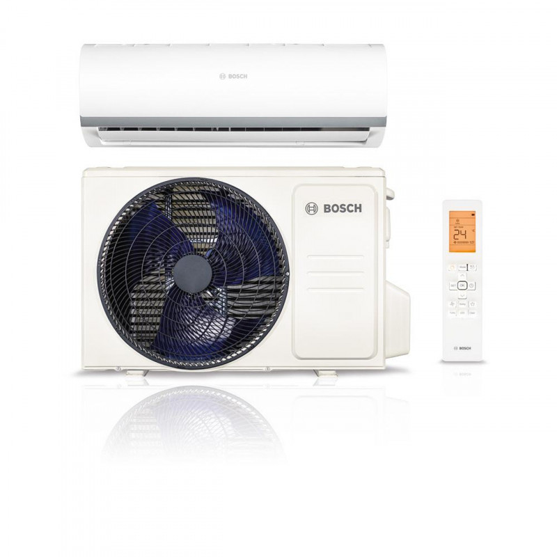 Inverter κλιματιστικό Bosch CL2000 Set 35 WE, 12000 BTU, 25 m2, A++, R32, πρόσθετη θέρμανση, Λευκό
