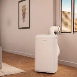 Κινητό κλιματιστικό Bosch Cool 2000, 9000 BTU, 35 m2, A, Αυτόματη εναλλαγή, Χρονοδιακόπτης, Οθόνη LCD, Φορητή λειτουργία, Λευκό