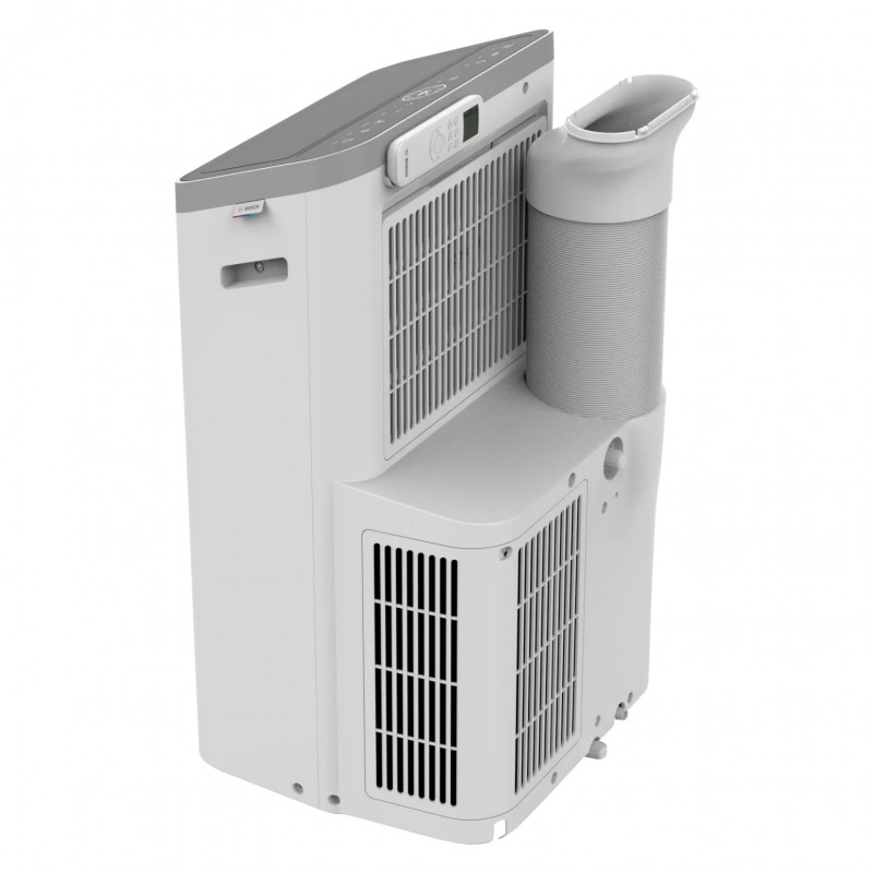 Κινητό κλιματιστικό Bosch Cool 4000, 9000 BTU, 35 m2, A, Αυτόματη εναλλαγή, Χρονοδιακόπτης, Οθόνη LCD, Φορητή λειτουργία, Bial/μαύρο