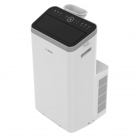 Κινητό κλιματιστικό Bosch Cool 4000, 9000 BTU, 35 m2, A, Αυτόματη εναλλαγή, Χρονοδιακόπτης, Οθόνη LCD, Φορητή λειτουργία, Bial/μαύρο