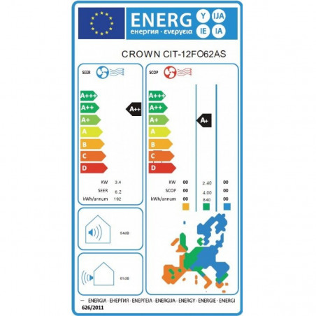 Inverter κλιματιστικό Crown CIT-18FO62AS, 18000 BTU, A++, φίλτρο άνθρακα και ασημένιο φίλτρο, αυτοκαθαρισμός, αυτοαπόψυξη, λευκό