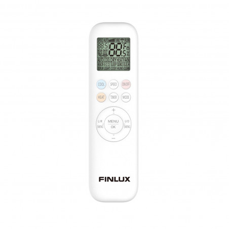 Κλιματιστικό Inverter Finlux 12FERRO87BRIS, 12000 BTU, A+++, 30 m2, Wi-Fi, Comfort breeze, 4D blowing, Εξωτερική θέρμανση, Inox