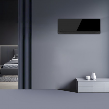 Κλιματιστικό Inverter Finlux 12TENE87BRIS, 12000 BTU, A+++, 30 m2, Wi-Fi, φίλτρο πλάσματος, 4D φυσήματα, εναλλάκτης θερμότητας με χρυσή επίστρωση, Μαύρο