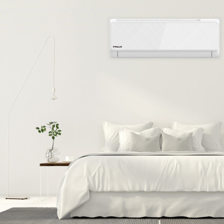 Κλιματιστικό Inverter Finlux 24QUA58LIS, 24000 BTU, 55 m2, A+++, Wi-Fi, Εξωτερική μονάδα θέρμανσης, Φίλτρο πλάσματος, 4D φυσήματα, Λευκό
