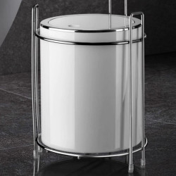 Βάση τουαλέτας με καλάθι Metalife AK-755B, Για καλάθι, χαρτί και τηλέφωνο, Inox/χρώμιο