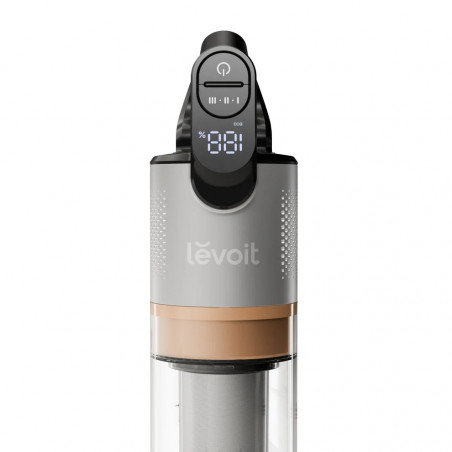 Κάθετη ηλεκτρική σκούπα Levoit LVAC-300, 240W, 0.75l, Αυτονομία έως 60 λεπτά, Turbo, Βούρτσα με LED, Μαύρο/γκρι