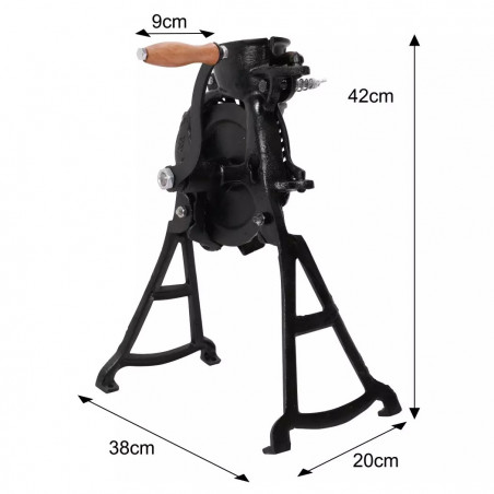 Kinghoff KH 1841 Μύλος καλαμποκιού από χυτοσίδηρο, 60 kg/h, Ρυθμιζόμενο άνοιγμα, Μαύρο