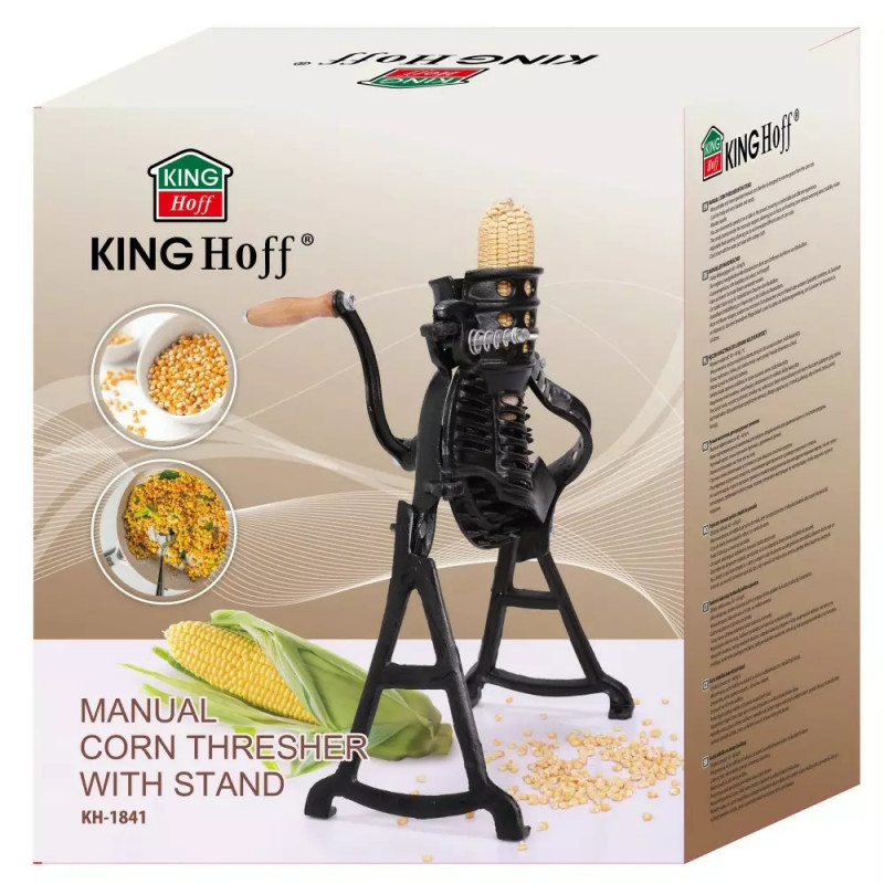 Kinghoff KH 1841 Μύλος καλαμποκιού από χυτοσίδηρο, 60 kg/h, Ρυθμιζόμενο άνοιγμα, Μαύρο