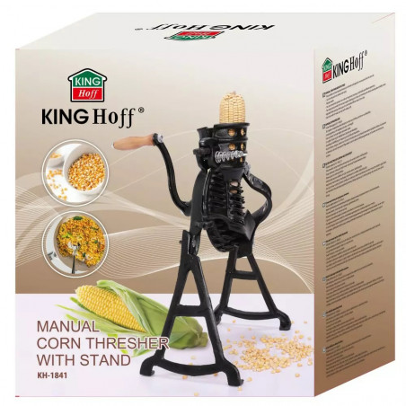Kinghoff KH 1841 Μύλος καλαμποκιού από χυτοσίδηρο, 60 kg/h, Ρυθμιζόμενο άνοιγμα, Μαύρο