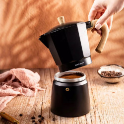 Καφετιέρα Kubinska Kinghoff KH 1887, 9 μπολ, 450 ml, Αλουμίνιο, Επαγωγή, Μαύρο.