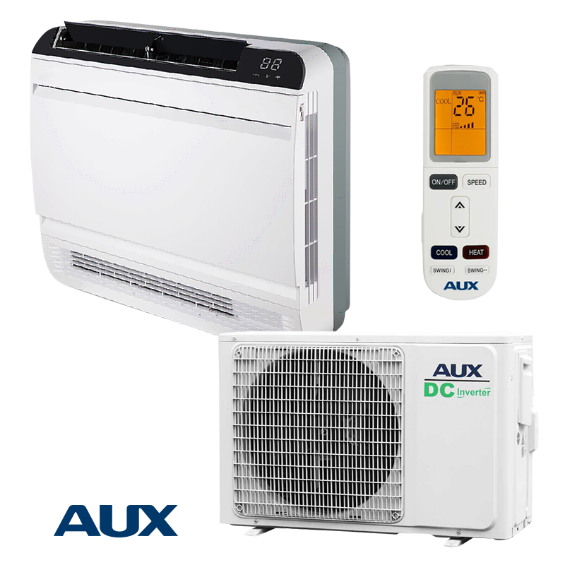 Inverter κλιματιστικό AUX AMCO-H14/4R3A +AM2-H14/4DR3, 14000 BTU, 30 m2, μονάδα δαπέδου, R-32, λευκό