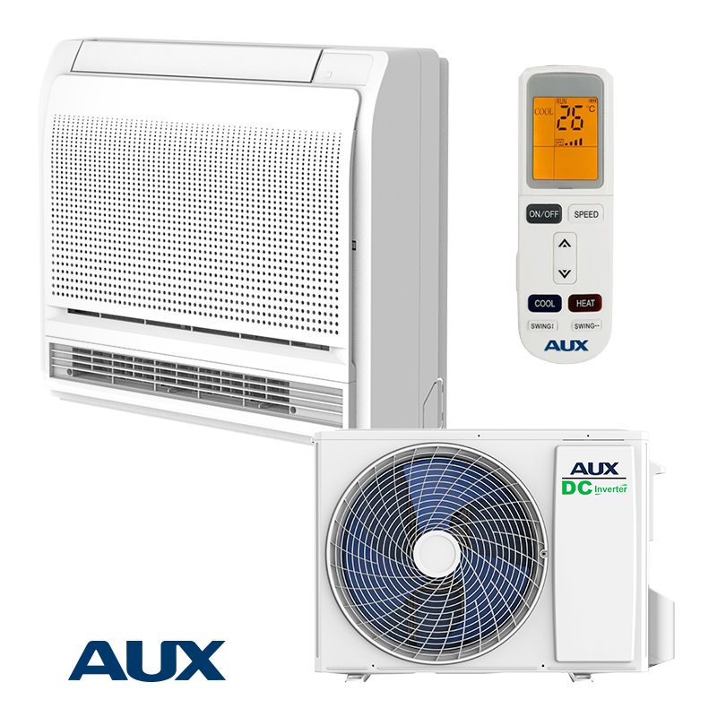Κλιματιστικό Inverter AUX AUCO-H12/4R3B + AL-H12/NDR3HB2(U), 12000 BTU, 25 m2, A++, Μονάδα δαπέδου, R-32, Λευκό