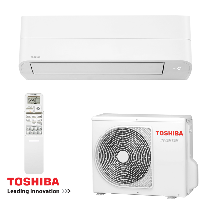 Κλιματιστικό Inverter Toshiba Essento RAS-B10B2KV2G-E + RAS-10B2AVG-E2, 10000 BTU, 21 m2, A++, R-32, Λευκό
