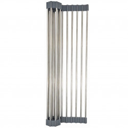 Στεγνωτήριο Kinghoff KH 1903, 45x32 cm, Ανθεκτικό στη διάβρωση, Ακμές σιλικόνης, Αντιολισθητικό, Πτυσσόμενο, Inox/γκρι