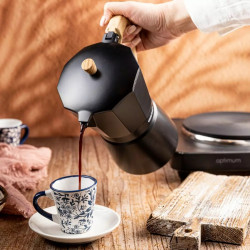 Κουβανέζικη καφετιέρα Kinghoff KH 1888, 12 φλιτζάνια, 600 ml, αλουμίνιο, επαγωγική, μαύρο