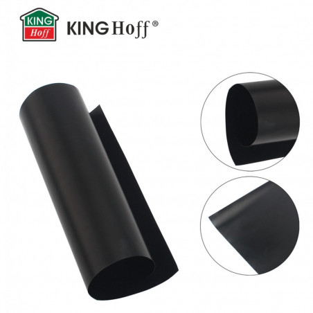 Σετ από 3 στρώματα ψησίματος Kinghoff KH 1920, Για μπάρμπεκιου/γκριλ, αντικολλητική επίστρωση PTFE, 40x33 cm, Ανθεκτικό έως 200C, Μαύρο