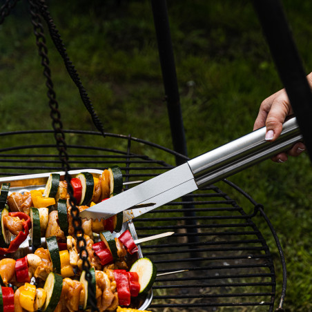 Σετ από 3 σκεύη BBQ Kinghoff KH 1919, Ανοξείδωτο ατσάλι, Εργονομικές λαβές, Inox