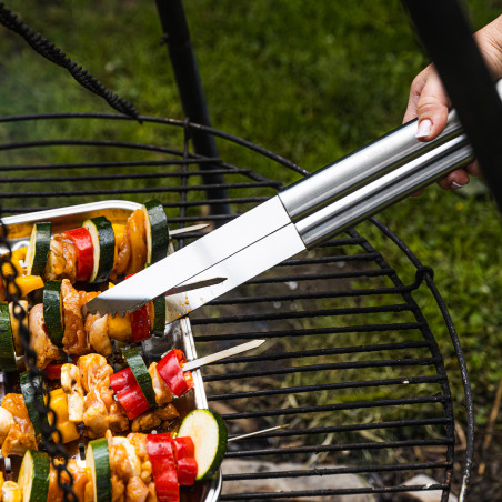 Σετ από 3 σκεύη BBQ Kinghoff KH 1919, Ανοξείδωτο ατσάλι, Εργονομικές λαβές, Inox
