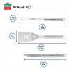 Σετ από 3 σκεύη BBQ Kinghoff KH 1919, Ανοξείδωτο ατσάλι, Εργονομικές λαβές, Inox