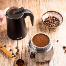 Κουβανέζικη καφετιέρα Klausberg KB 7847, 12 φλιτζάνια, 600 ml, Ανοξείδωτο, Επαγωγική, Μαύρο/Inox