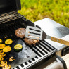 Σετ από 3 σκεύη BBQ Kinghoff KH 1918, Σπάτουλα, Σπάτουλα, Πιρούνι, Ξύλινες λαβές, Βρόχοι για κρέμασμα, Inox/καφέ