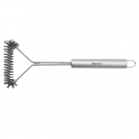 Βούρτσα καθαρισμού BBQ Kinghoff KH 1915, 41,5 cm, Εργονομική λαβή, Ατσάλινες τρίχες, Inox