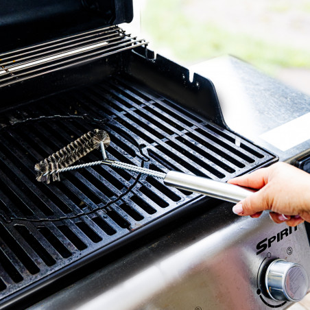 Βούρτσα καθαρισμού BBQ Kinghoff KH 1915, 41,5 cm, Εργονομική λαβή, Ατσάλινες τρίχες, Inox
