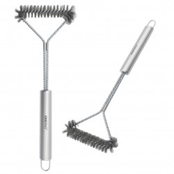 Βούρτσα καθαρισμού BBQ Kinghoff KH 1915, 41,5 cm, Εργονομική λαβή, Ατσάλινες τρίχες, Inox