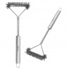 Βούρτσα καθαρισμού BBQ Kinghoff KH 1915, 41,5 cm, Εργονομική λαβή, Ατσάλινες τρίχες, Inox