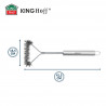 Βούρτσα καθαρισμού BBQ Kinghoff KH 1915, 41,5 cm, Εργονομική λαβή, Ατσάλινες τρίχες, Inox