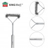 Βούρτσα καθαρισμού BBQ Kinghoff KH 1915, 41,5 cm, Εργονομική λαβή, Ατσάλινες τρίχες, Inox