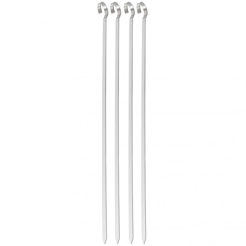 Σετ από 4 χαλύβδινα σουβλάκια Kinghoff KH 1914, 36 cm, Αιχμηρή άκρη, Λαβή με καμπύλη, Inox