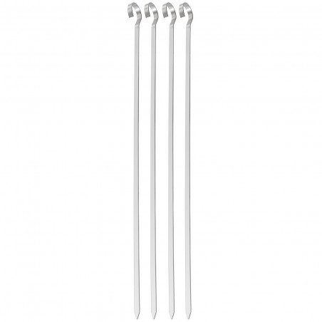 Σετ από 4 χαλύβδινα σουβλάκια Kinghoff KH 1914, 36 cm, Αιχμηρή άκρη, Λαβή με καμπύλη, Inox