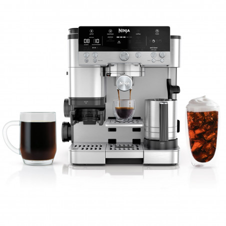 Ninja Luxe Café Premier ES601 3σε1, 1650W, 15 bar, 2 λίτρα, Barista Assist, texturirane χωρίς επαφή, 4 λειτουργίες, 3 ρυθμίσεις θερμοκρασίας, Inox/μαύρο.