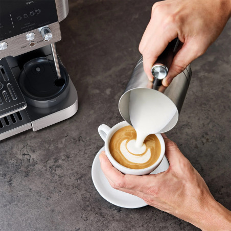 Ninja Luxe Café Premier ES601 3σε1, 1650W, 15 bar, 2 λίτρα, Barista Assist, texturirane χωρίς επαφή, 4 λειτουργίες, 3 ρυθμίσεις θερμοκρασίας, Inox/μαύρο.