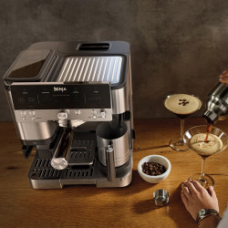 Ninja Luxe Café Premier ES601 3σε1, 1650W, 15 bar, 2 λίτρα, Barista Assist, texturirane χωρίς επαφή, 4 λειτουργίες, 3 ρυθμίσεις θερμοκρασίας, Inox/μαύρο.