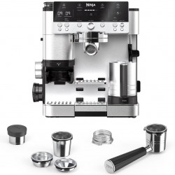Ninja Luxe Café Premier ES601 3σε1, 1650W, 15 bar, 2 λίτρα, Barista Assist, texturirane χωρίς επαφή, 4 λειτουργίες, 3 ρυθμίσεις θερμοκρασίας, Inox/μαύρο.