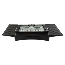 Ηλεκτρική σχάρα σε βάση Zilan ZLN 3789, 2400W, 43x28 cm, προστασία από τον άνεμο, ρύθμιση σχάρας σχάρας, Μαύρο